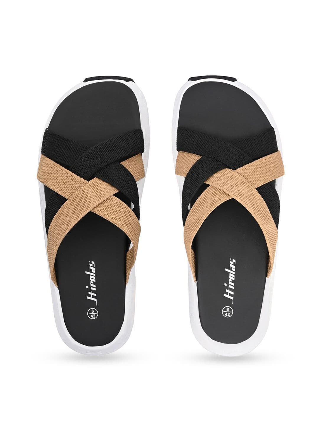 HIROLAS Men Black & Beige Sliders - view 1