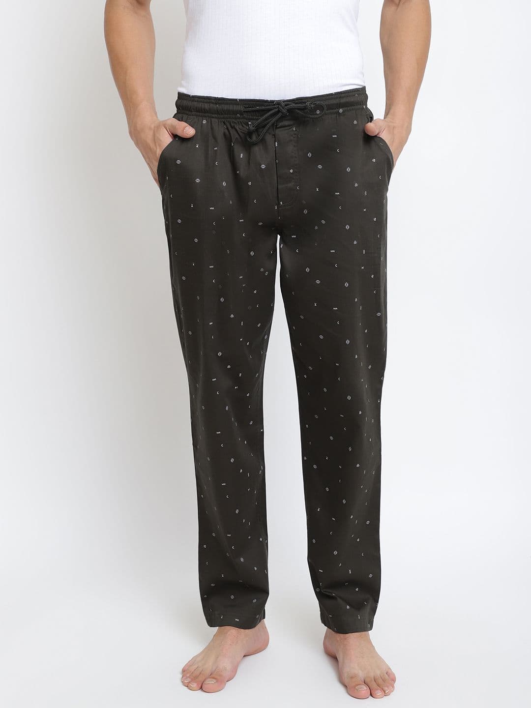 Van Heusen Innerwear Men Olive Green Printed Lounge Pants - view 1
