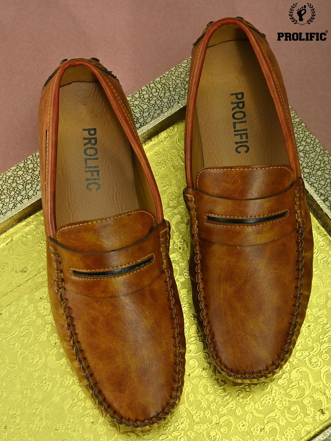 Prolific Men Tan Brown Solid Formal Loafers - view 1