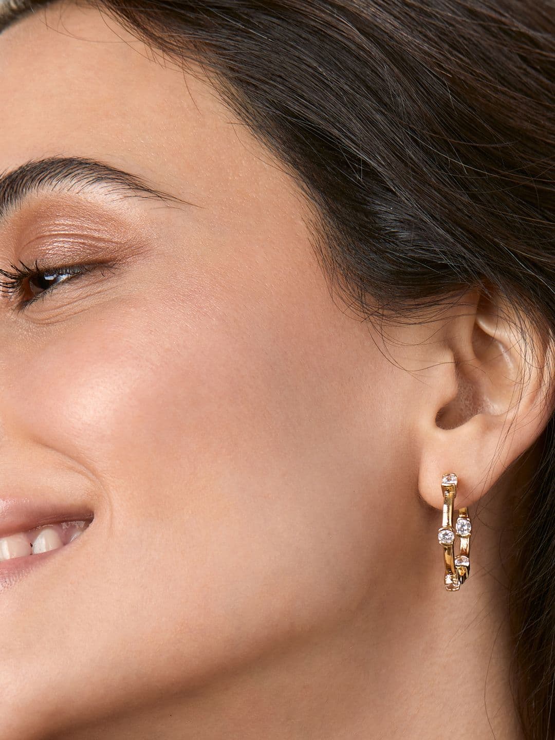 MINUTIAE Gold-Toned Circular Hoop Earrings - view 1