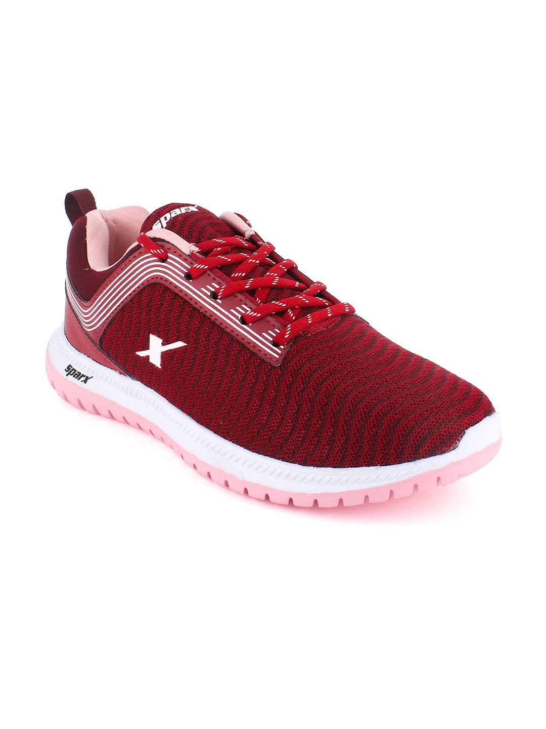 Sparx Women Burgundy Mesh Running Non-Marking Shoes - view 1