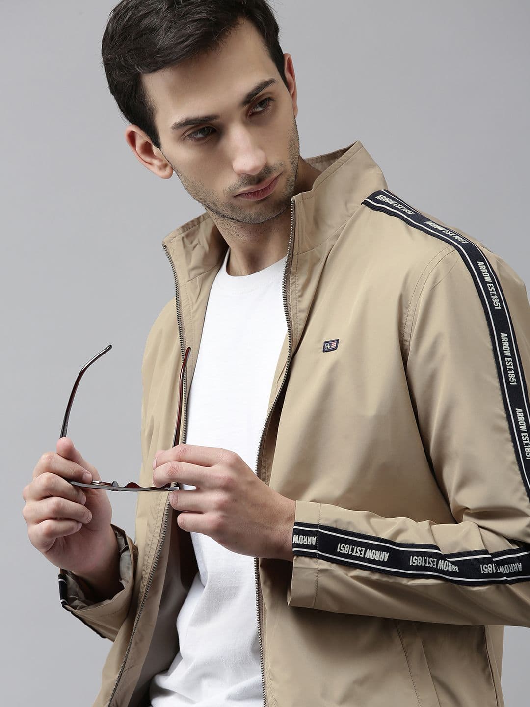 Arrow Men Beige Solid Tailored Jacket - view 1