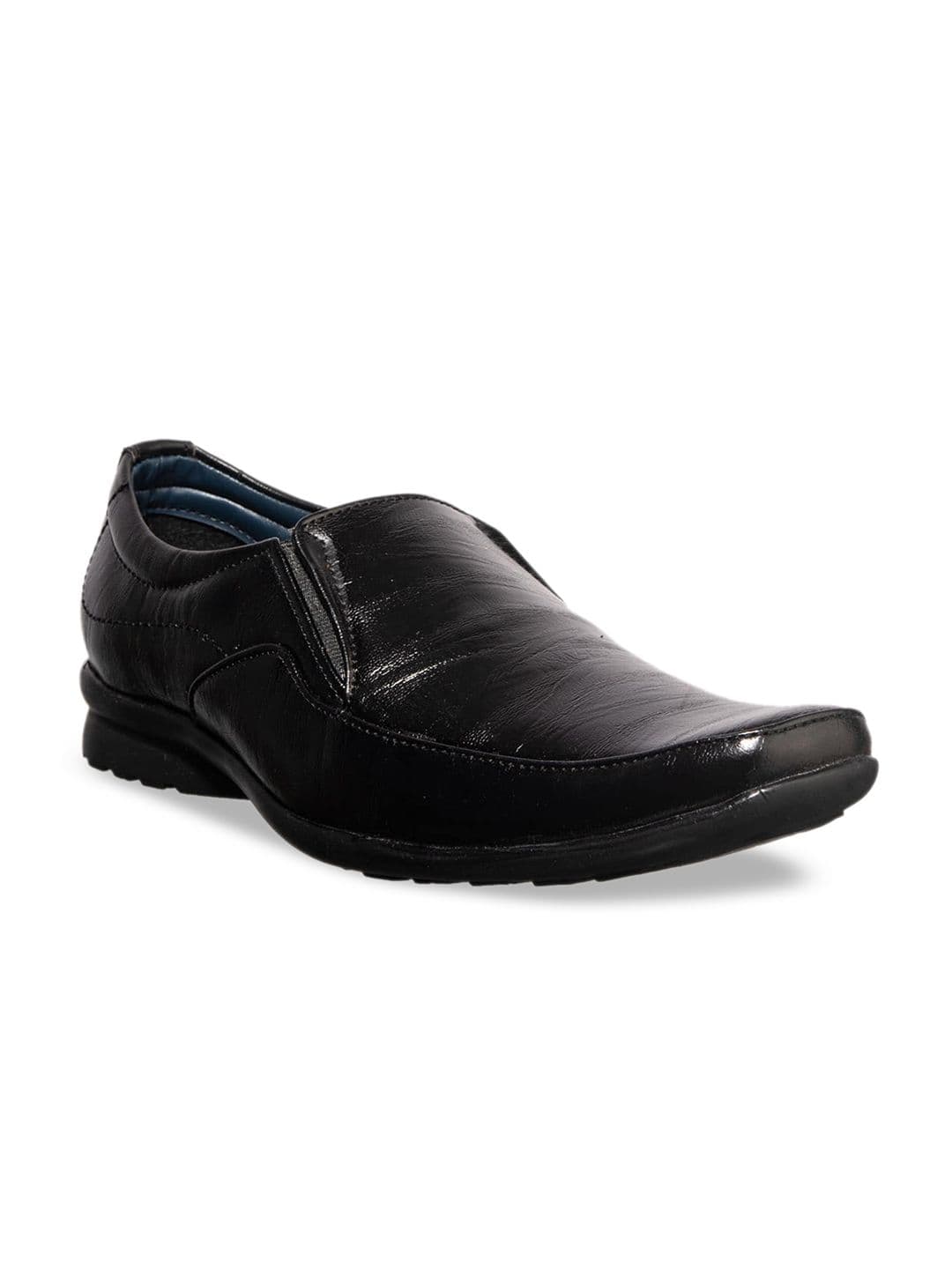 Khadims Men Black Solid Formal Slip-Ons - view 1