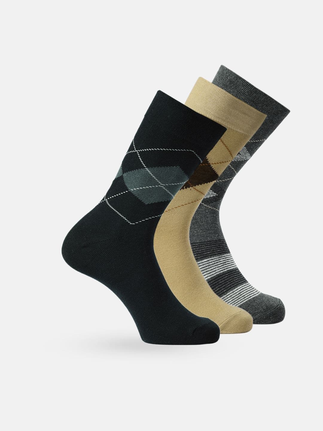 INVICTUS Men Set of 3 Patterned Above Ankle-Length Socks - view 1
