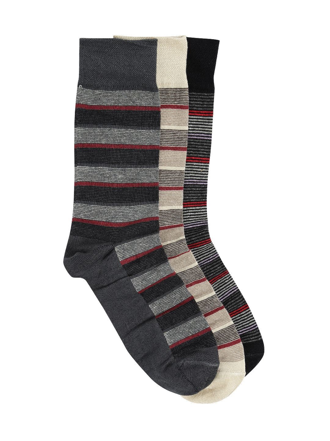 Mast & Harbour Men Set of 3 Striped Above Ankle-Length Socks - view 1