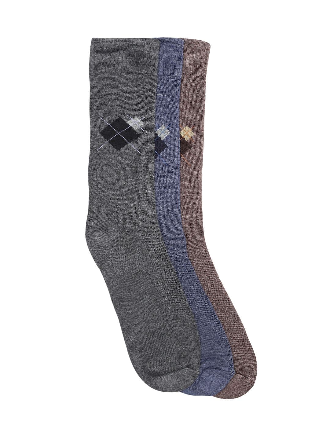 INVICTUS Men Set of 3 Patterned Above Ankle-Length Wool Socks - view 1