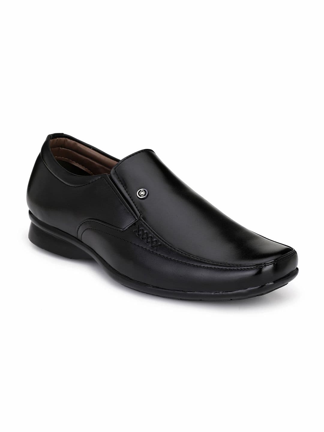 RL Rocklin Men Men Black Solid Synthetic Leather Formal Slip-Ons - view 1