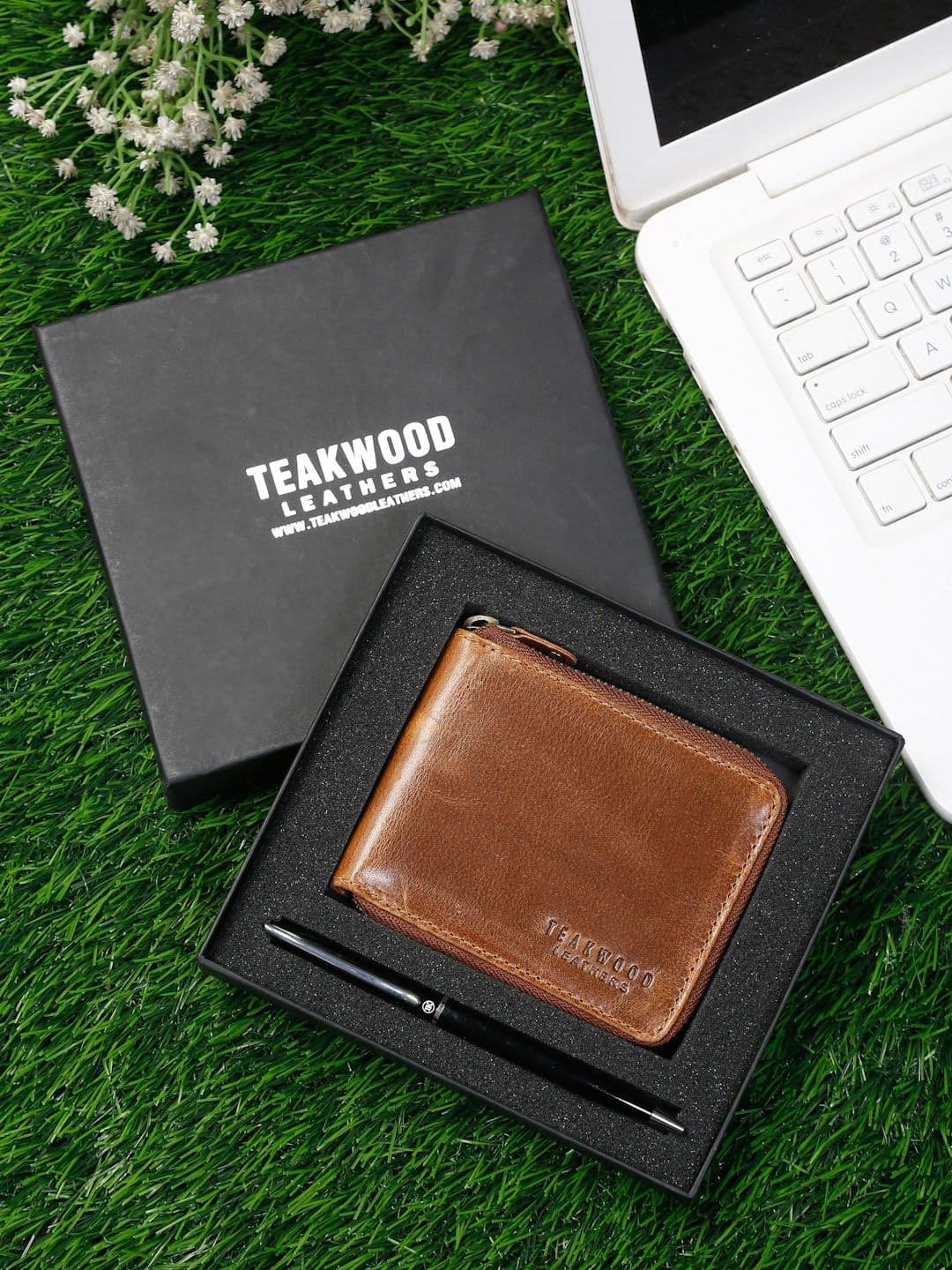 Teakwood Leathers Men Brown & Black Genuine Leather Accessory Gift Set - view 1