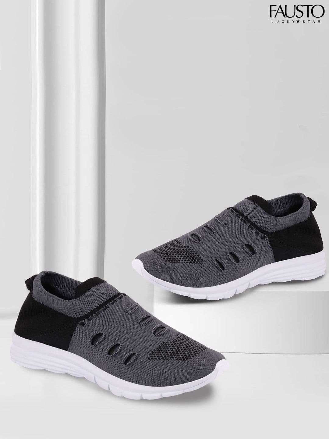 FAUSTO Men Grey Walking Non-Marking Shoes - view 1
