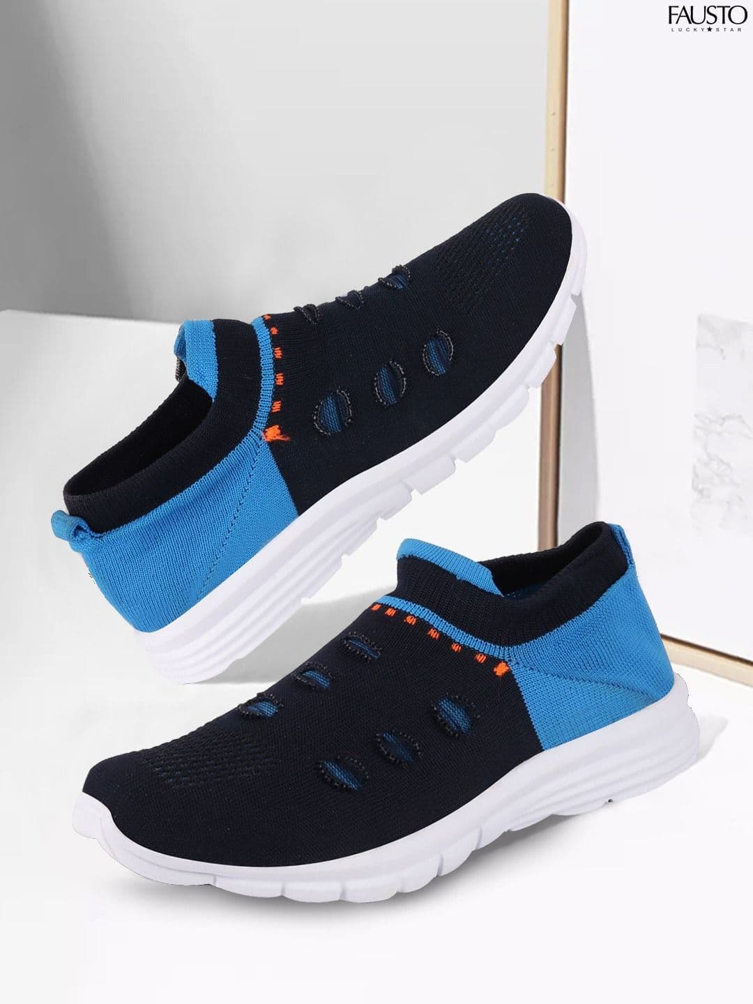 FAUSTO Men Blue Walking Non-Marking Shoes - view 1