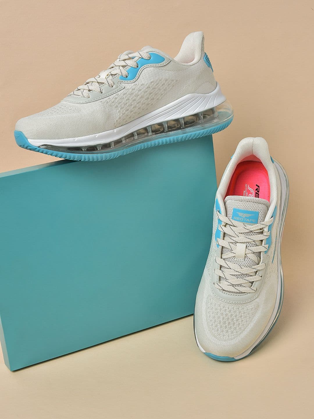 Red Tape Women Off White Mesh Walking Shoes - view 1