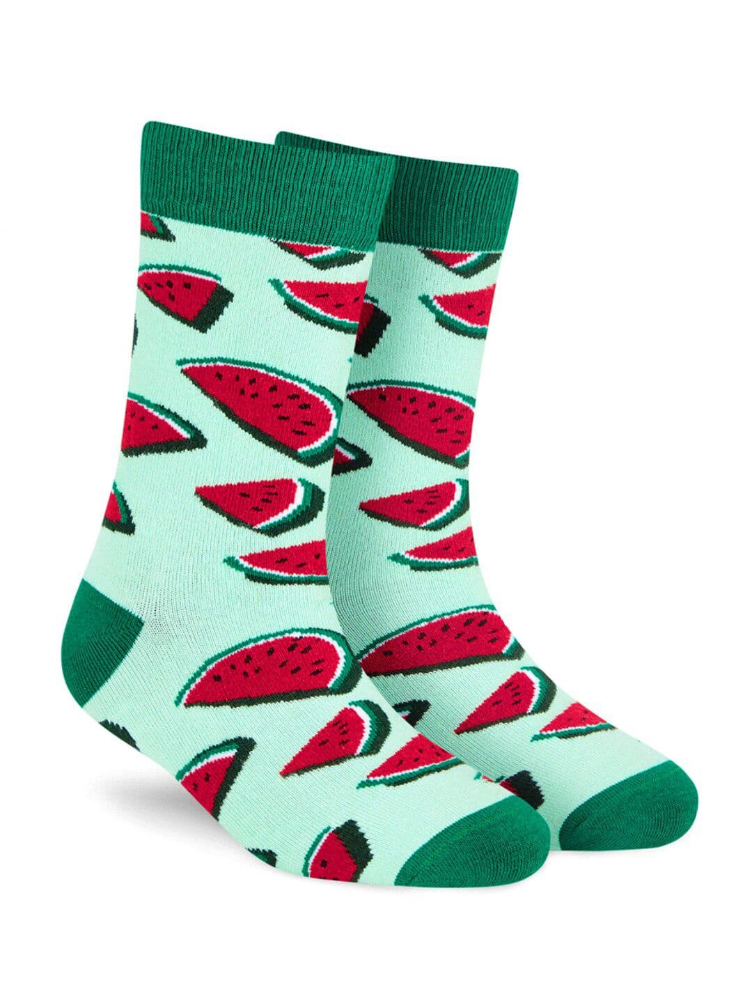 Dynamocks Unisex Green & Red Patterned Calf-Length Socks - view 1