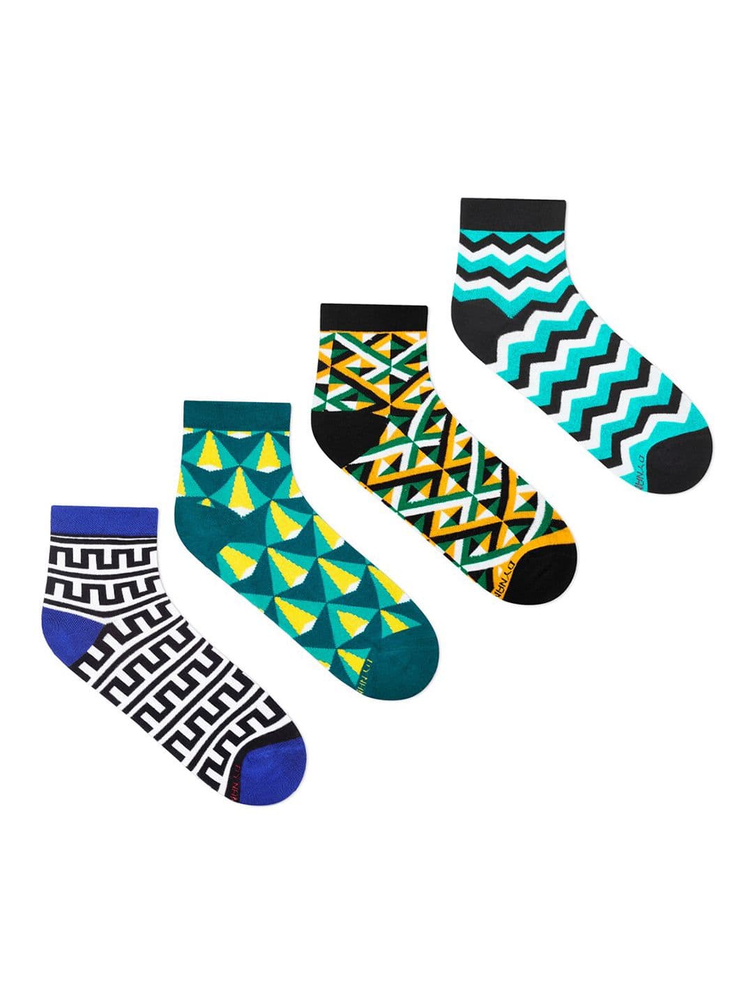 Dynamocks Pack Of 4 Patterned Ankle-Length Socks - view 1
