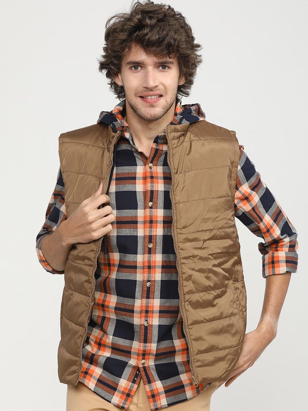 HIGHLANDER Men Brown Padded Jacket - view 1