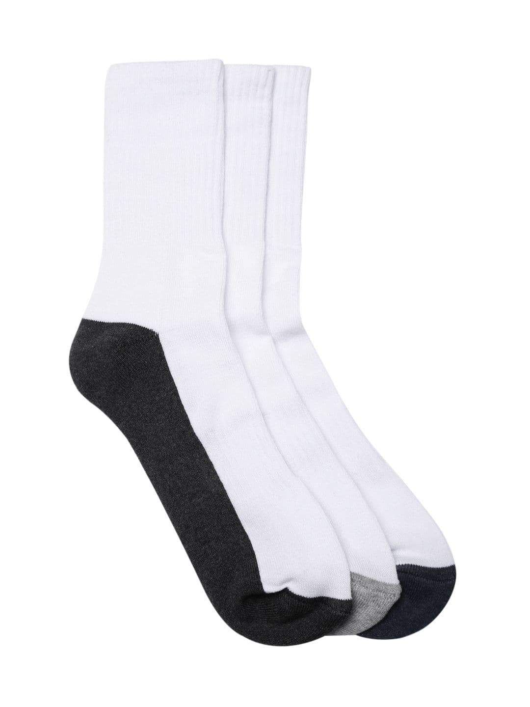 Roadster Men Pack of 3 White Colourblocked Above Ankle-Length Socks - view 1