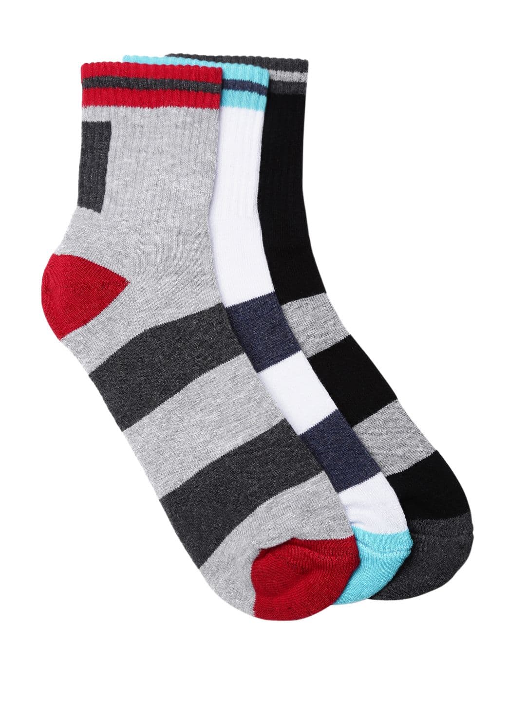 Roadster Men Pack of 3 Striped Above Ankle-Length Socks - view 1