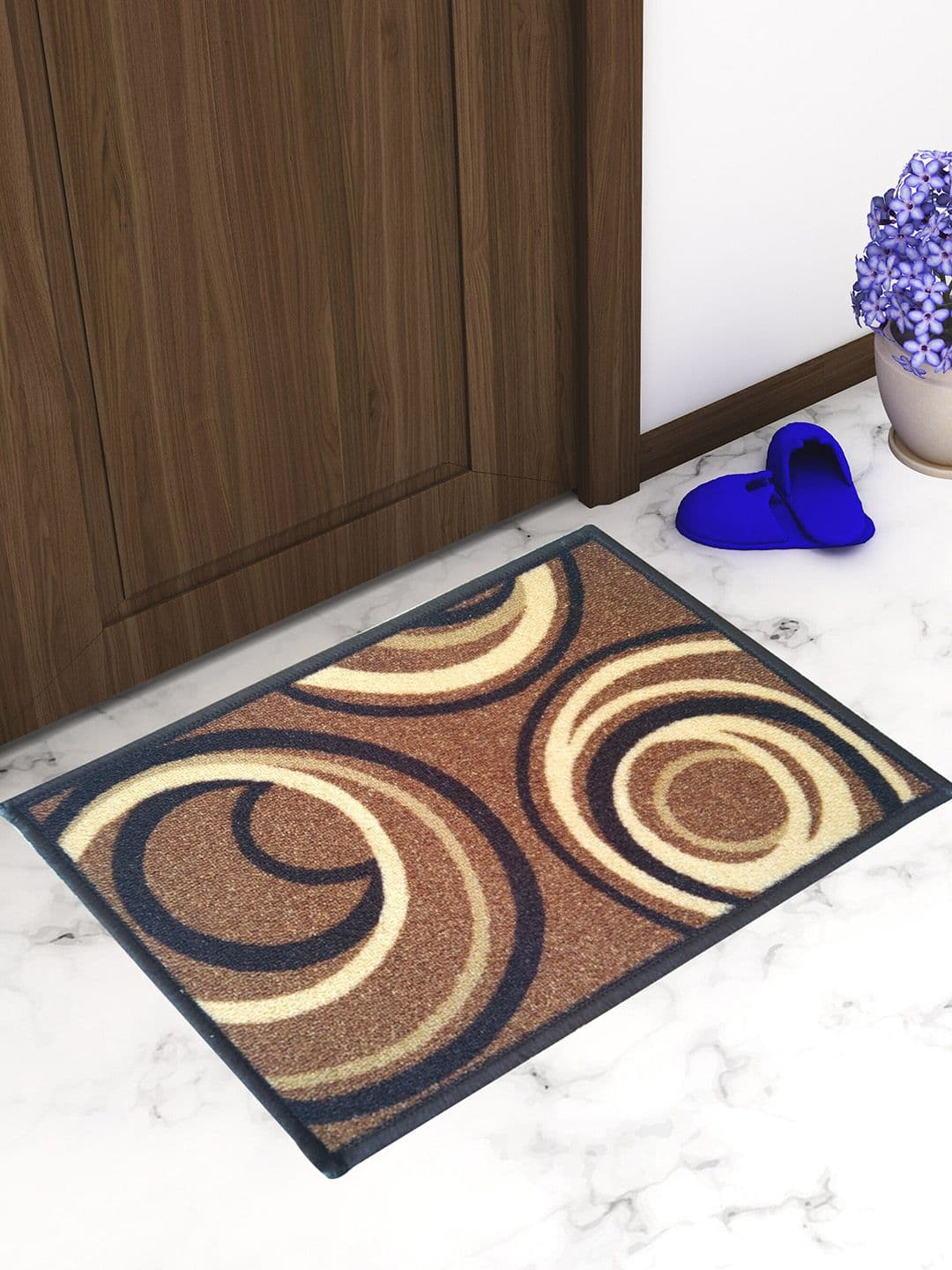 Athom Trendz Brown & Yellow Set of 2 Printed Anti Slip Doormat 57x37cm - view 1