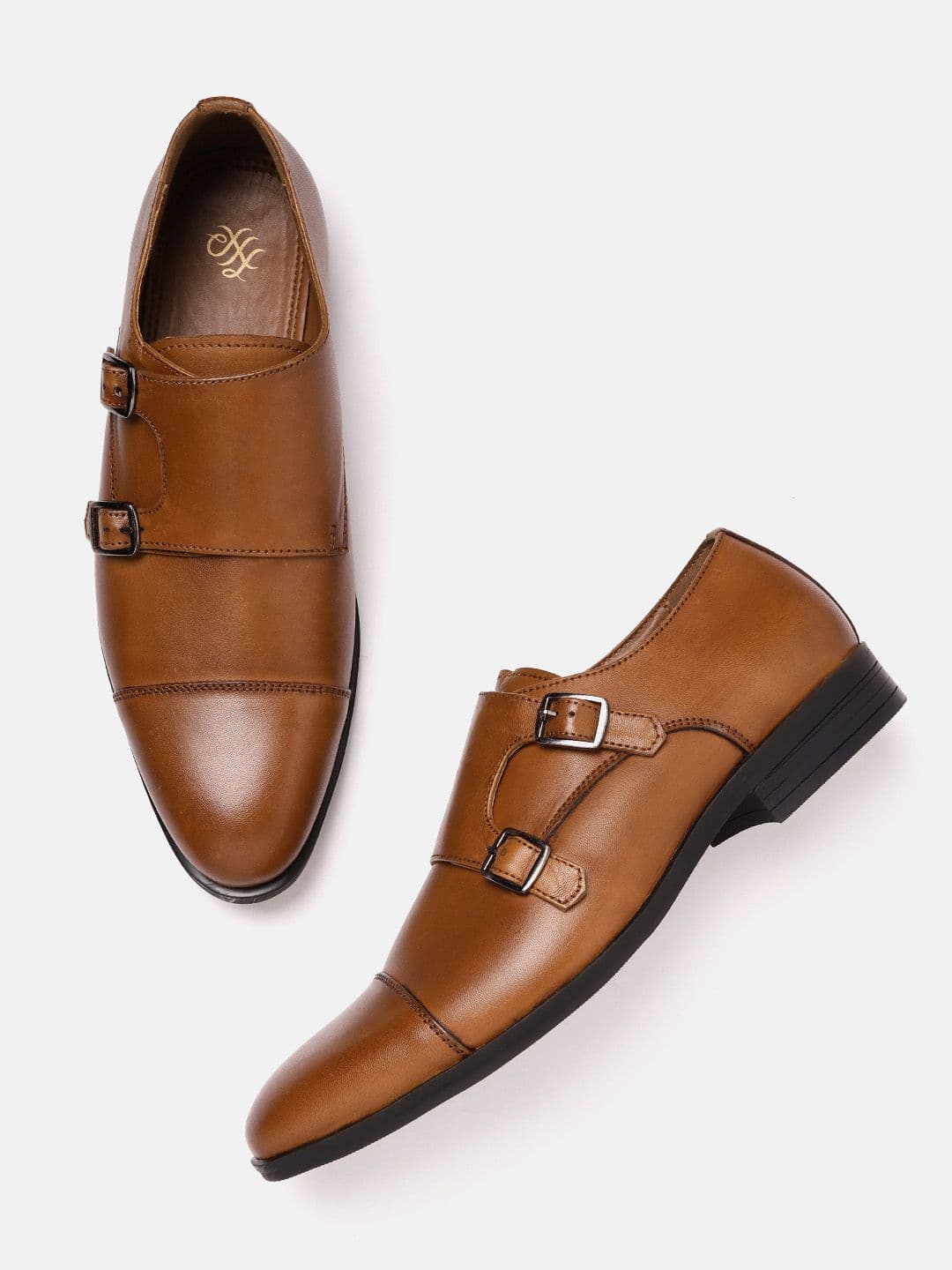 House of Pataudi Men Tan Brown Handcrafted Leather Formal Loafers - view 1