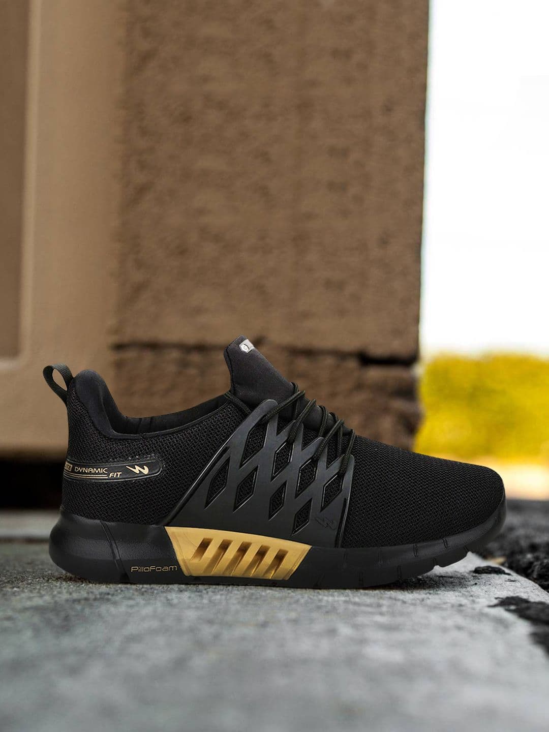 Campus Men BELGIUM PLUS Black Mesh Running Shoes - view 1