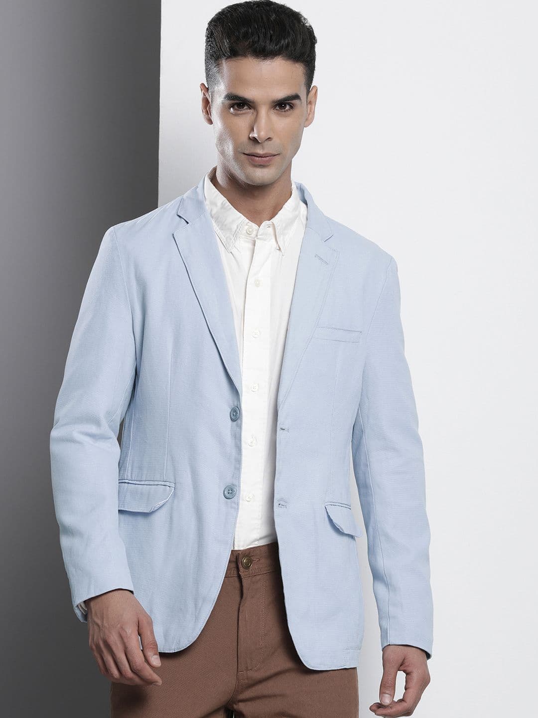 The Indian Garage Co Men Solid Cotton Blazer - view 1