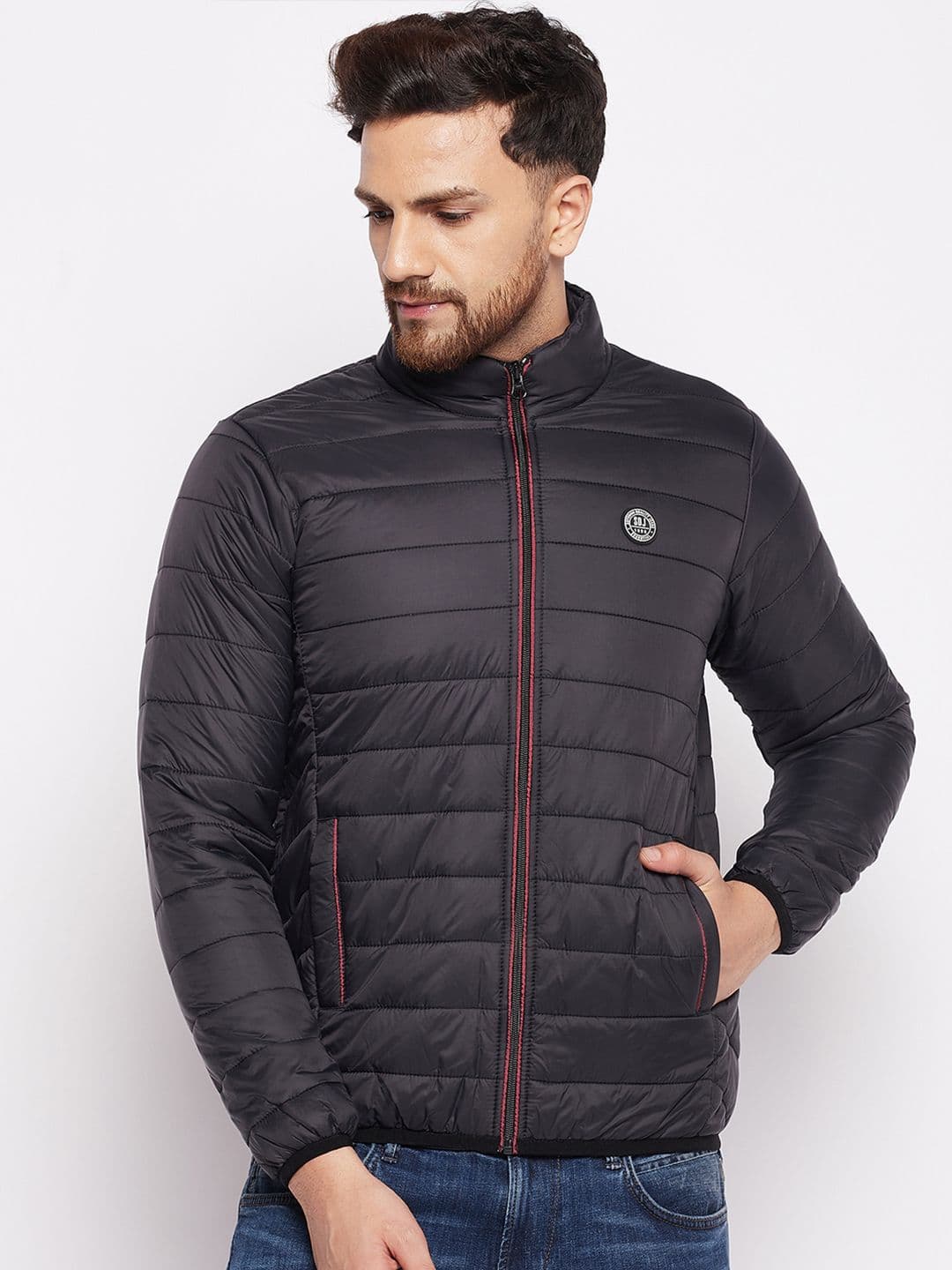 Duke Men Black Self Design Padded Jacket - view 1