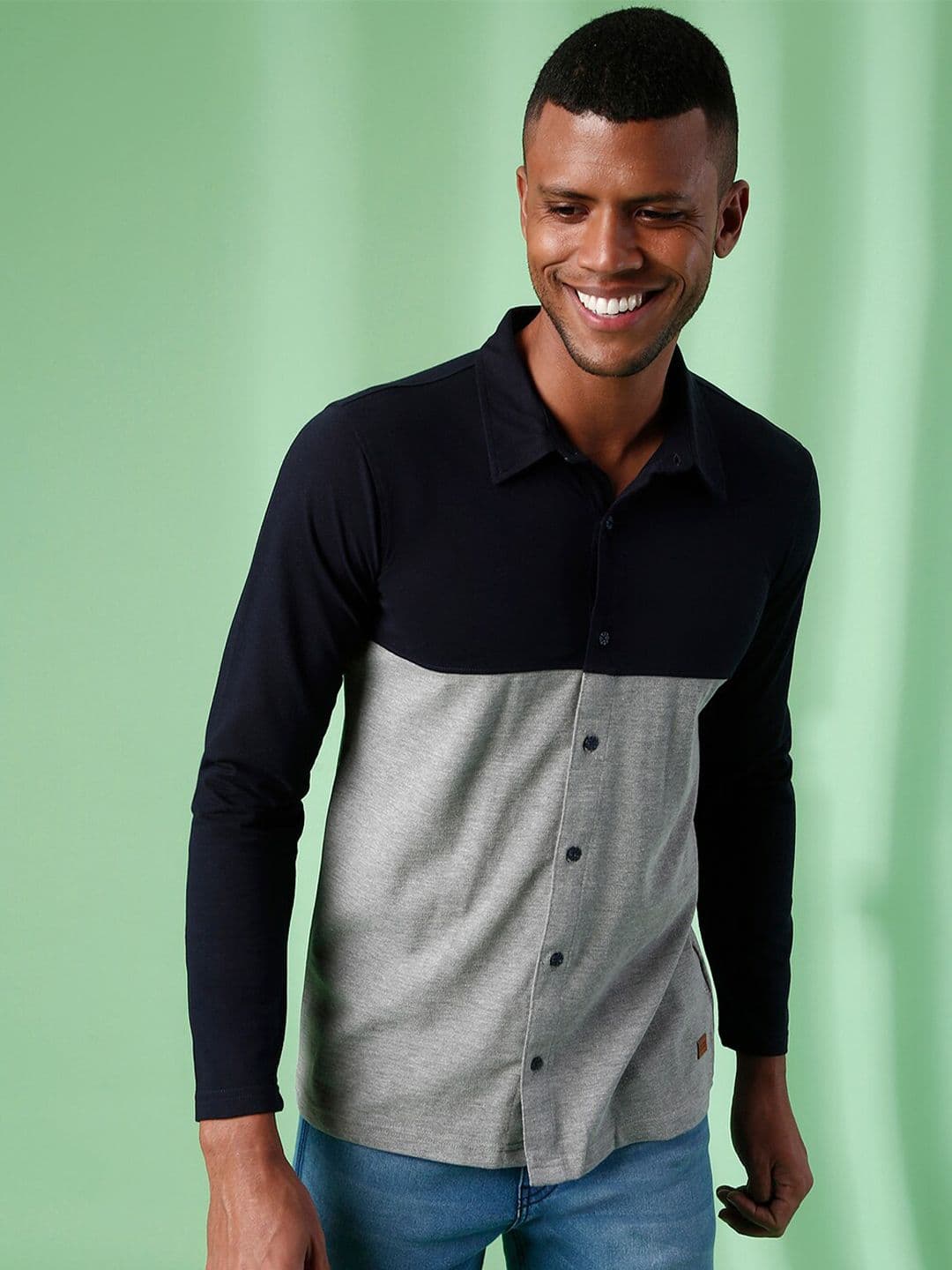 CAHOOT Men Blue Opaque Colourblocked Casual Shirt - view 1