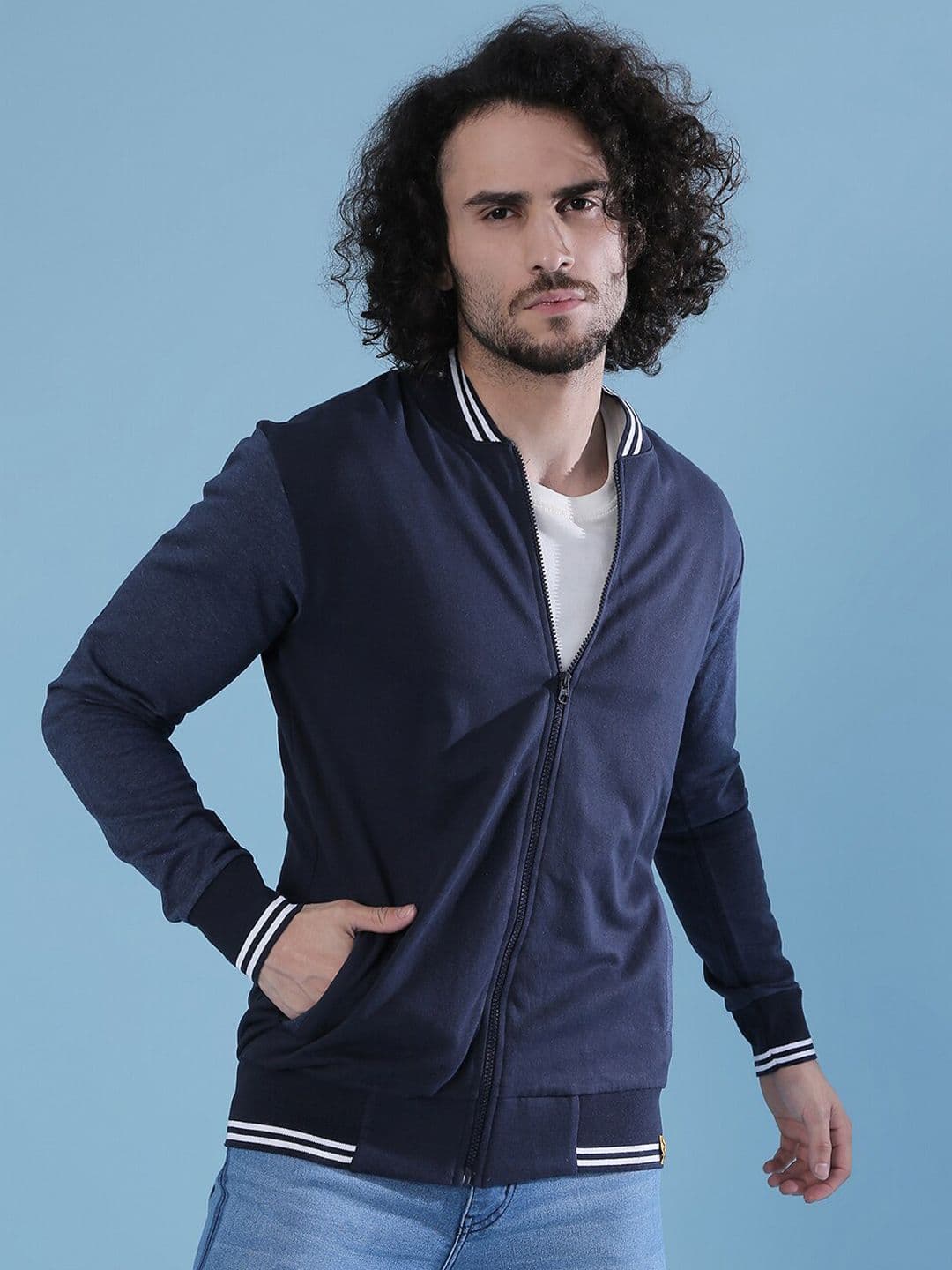 CAHOOT Men Navy Blue Lightweight Bomber Jacket - view 1