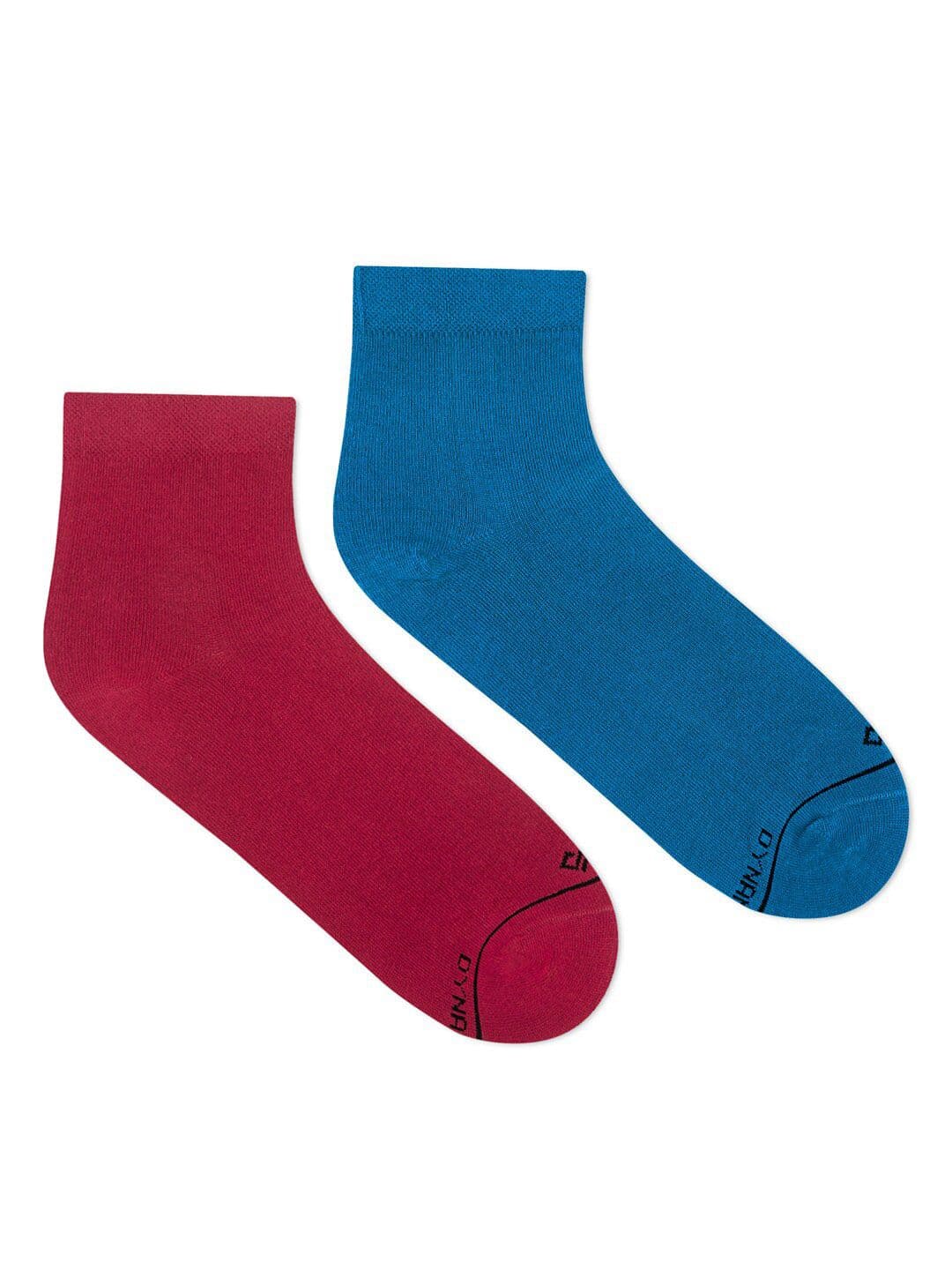 Dynamocks Men Pack of 2 Maroon & Teal Blue Ankle Length Socks - view 1