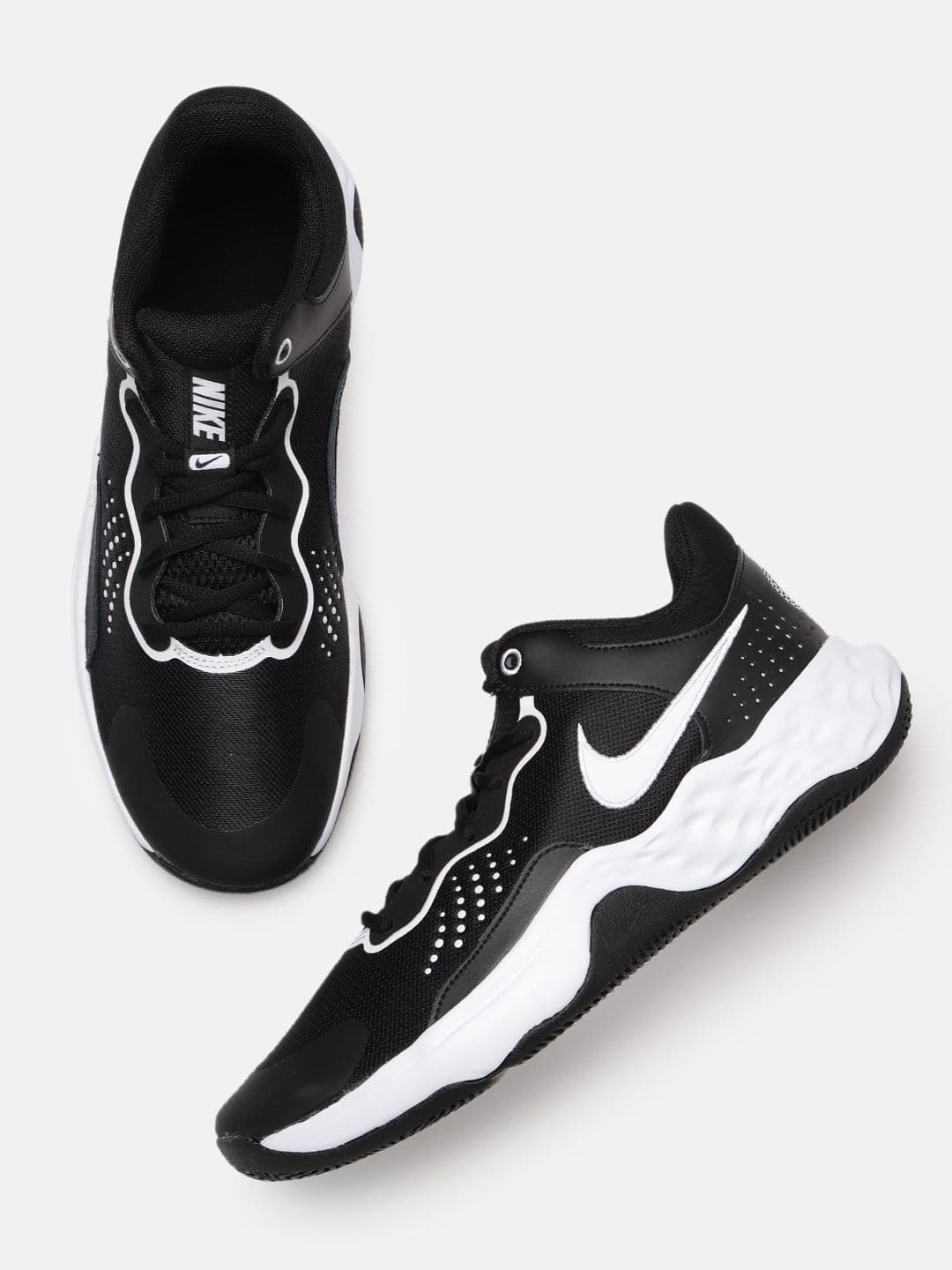 Nike Men Black & White Perforated Fly.By 3 Mid-Top Basketball Shoes - view 1