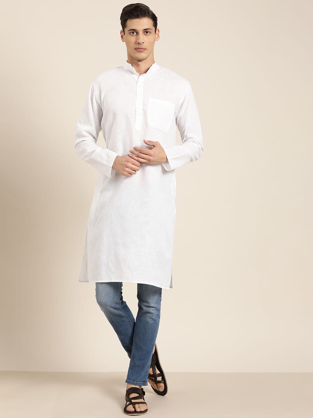 SOJANYA Men White Kurta - view 1