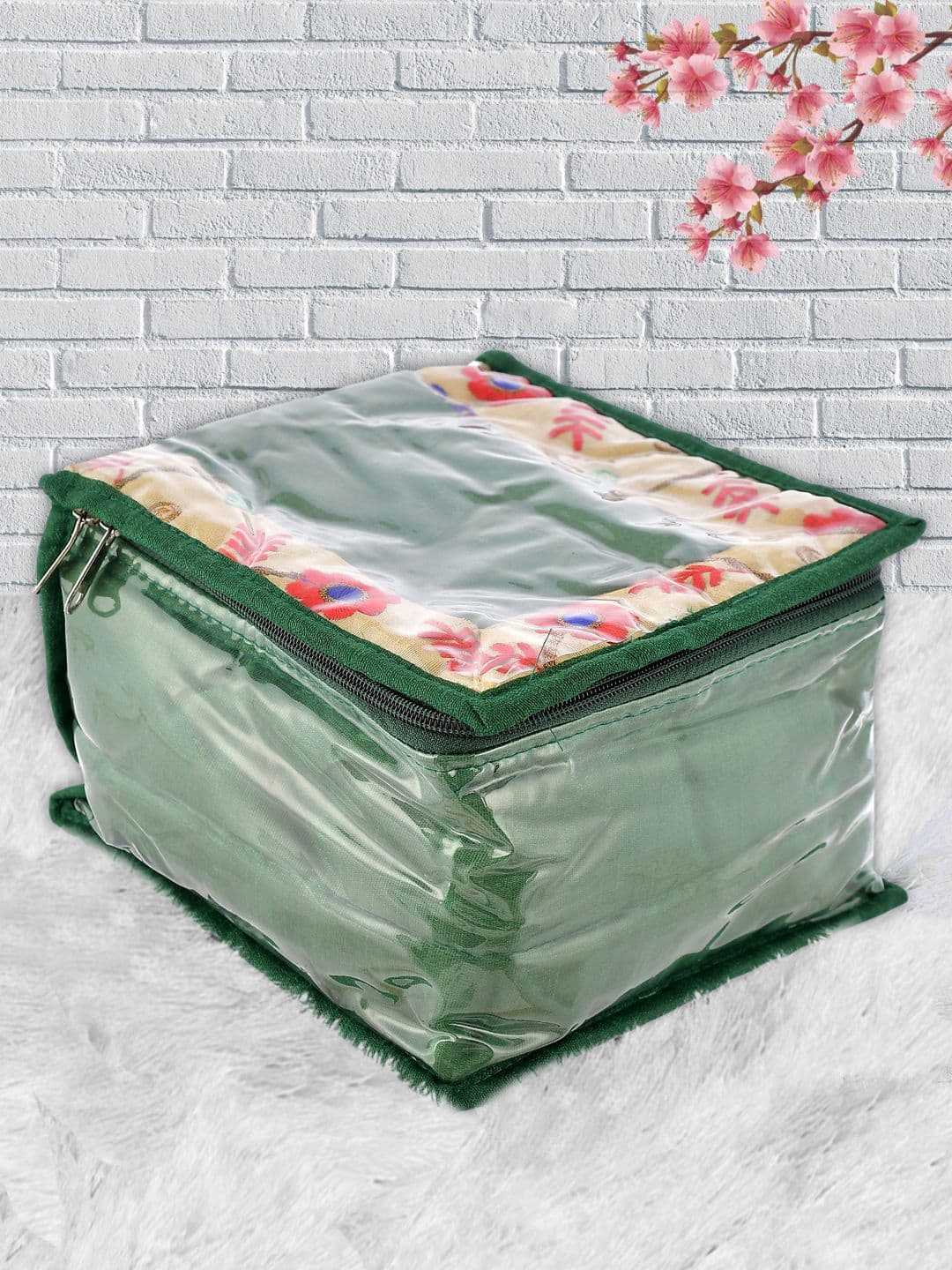 Kuber Industries Green & Pink Printed Jewellery Organiser - view 1