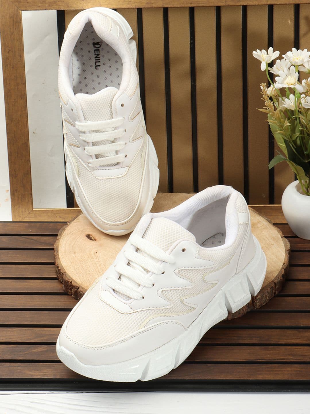 Denill Women White Solid Running Shoes - view 1
