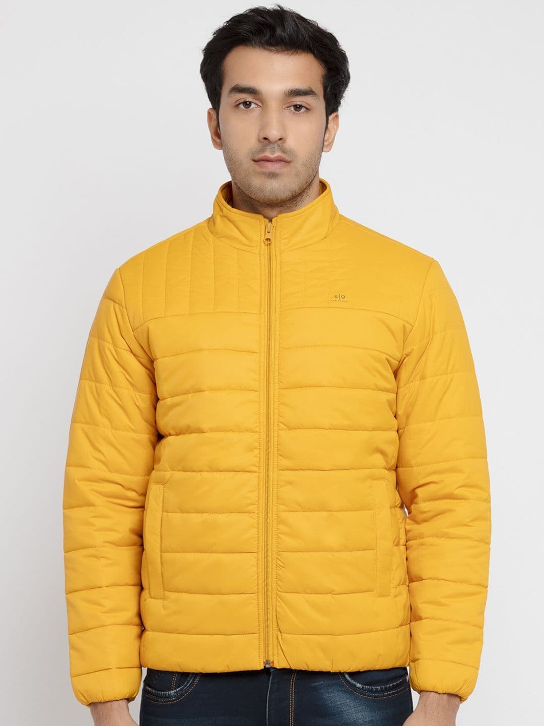 Status Quo Men Yellow Padded Jacket - view 1