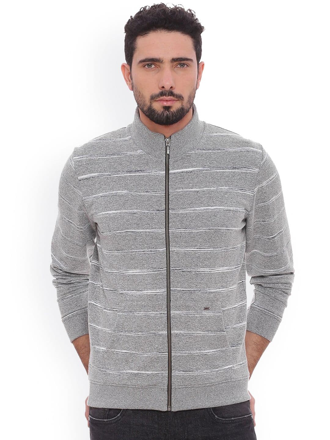 Basics Men Black Striped Longline Tailored Jacket - view 1