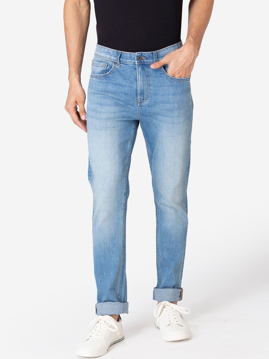 Red Tape Men Blue Skinny Fit Light Fade Stretchable Jeans - view 1