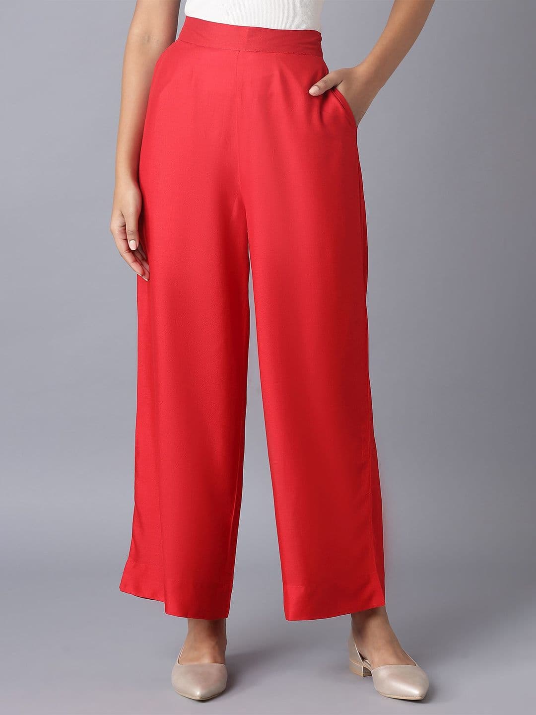 elleven Women Red Palazzos - view 1