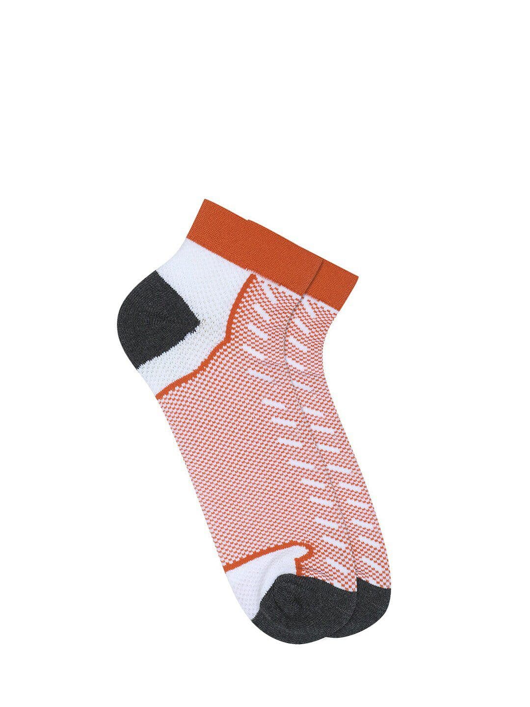 Soxytoes Unisex Geometric Cotton Performax Sports Ankle Socks White Peach - view 1