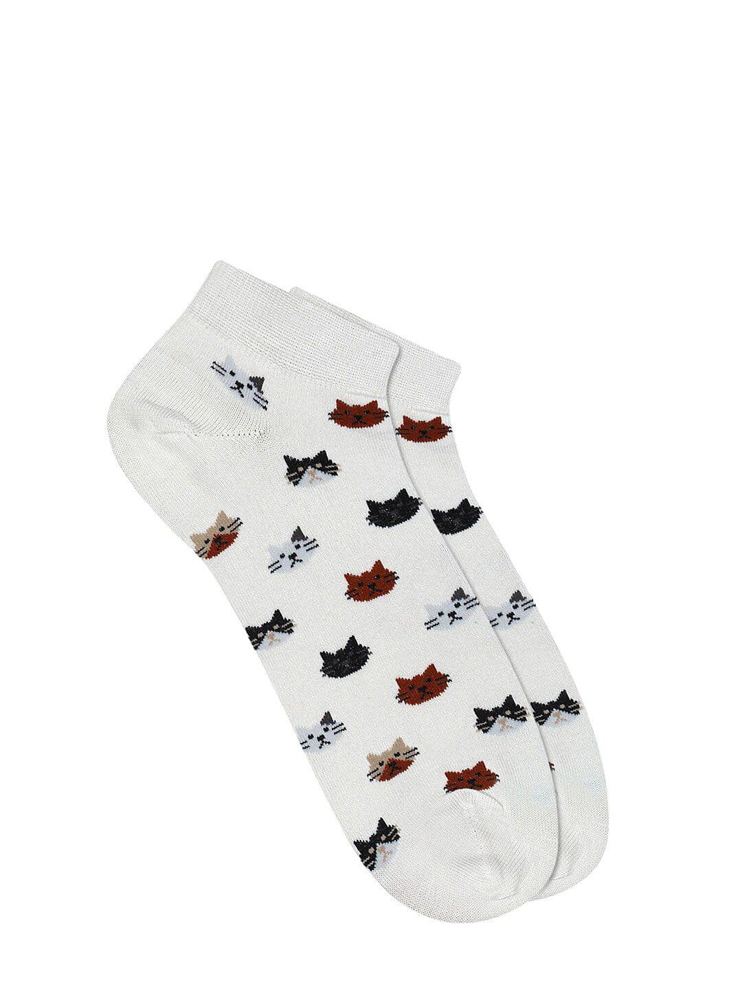 Soxytoes Unisex Cream-Coloured & Maroon Patterned Patterned Ankle-Length Socks - view 1