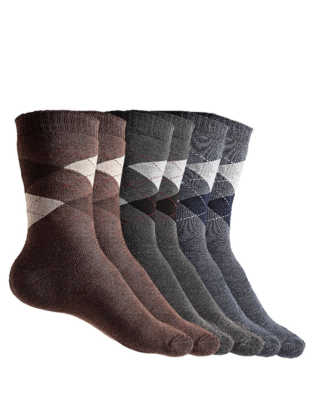 Texlon Men Pack Of 3 Assorted Calf-Length Socks - view 1