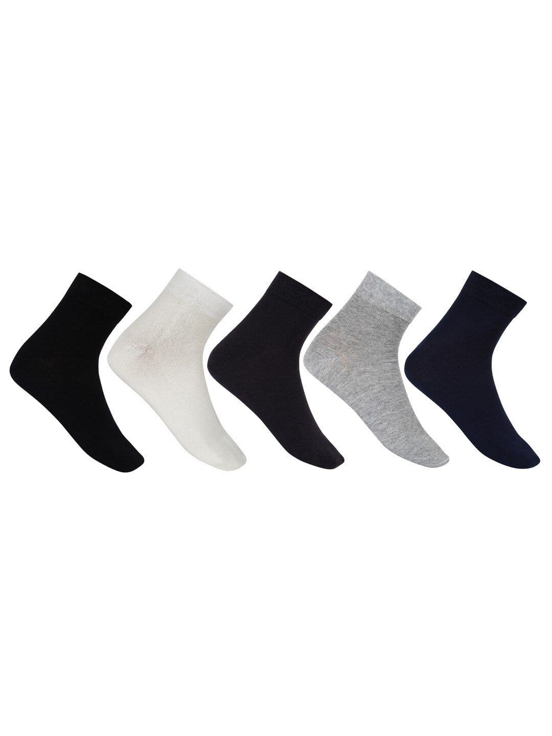SIDEWOK Men Pack Of 5 Solid Pure Combed Cotton Ankle-Length Socks - view 1