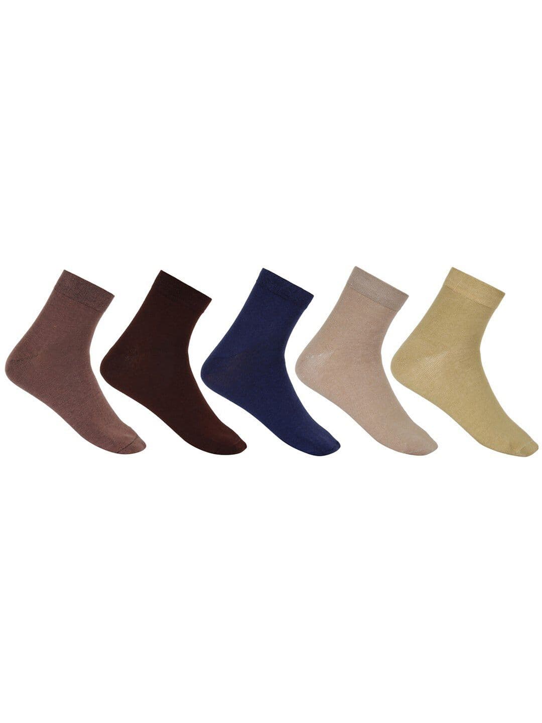 SIDEWOK Men Pack Of 5 Solid Pure Combed Cotton Ankle-Length Socks - view 1