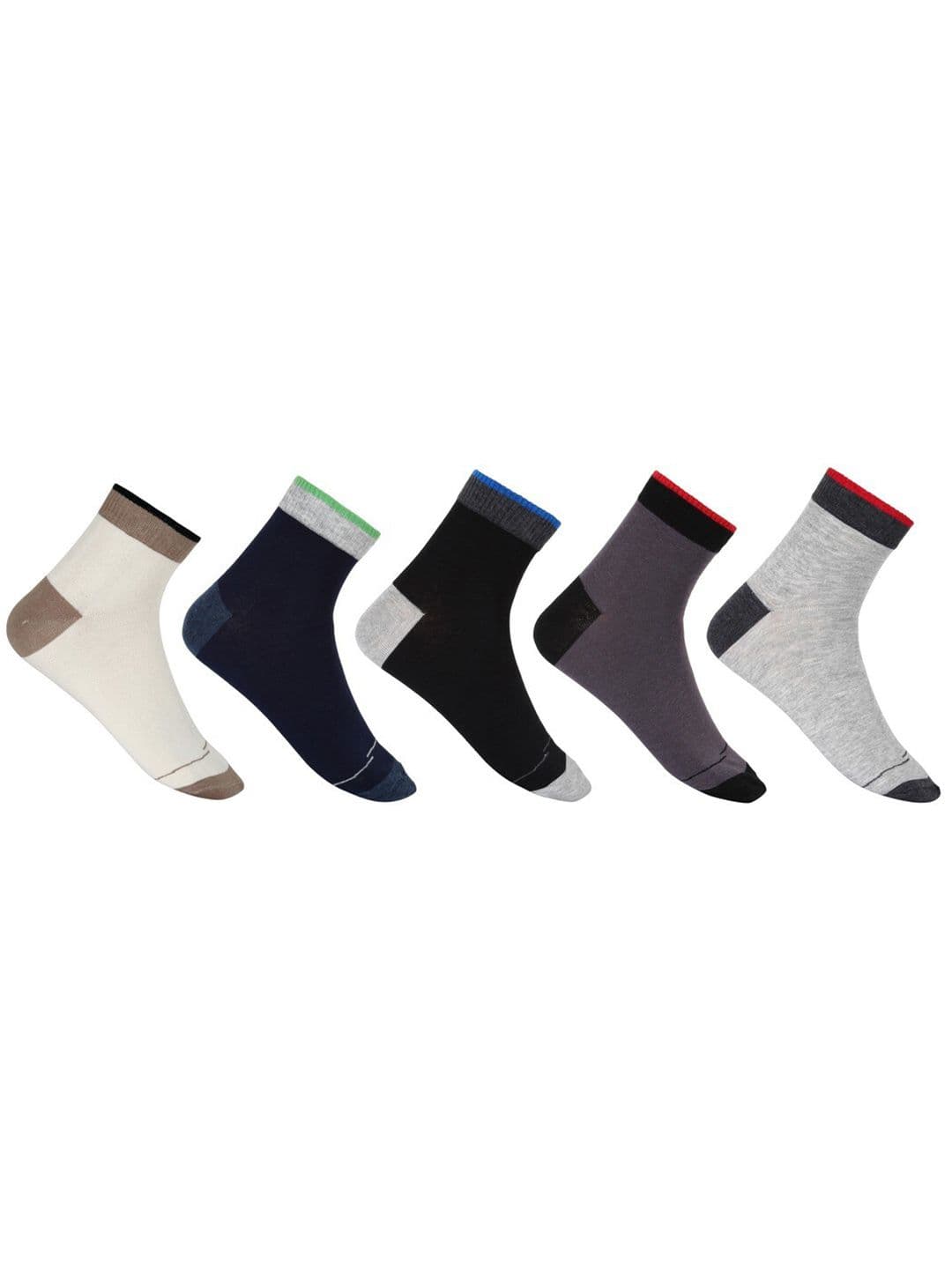 SIDEWOK Men Pack Of 5 Patterned Pure Combed Cotton Ankle-Length Socks - view 1