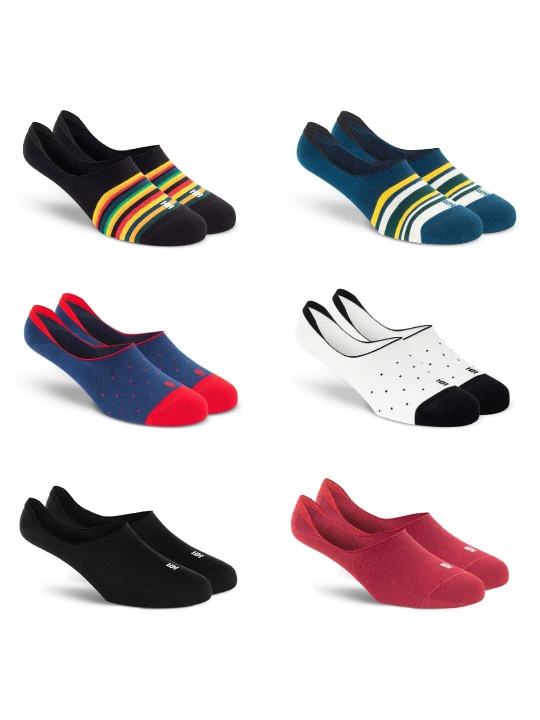 SockSoho Men Pack Of 6 Patterned Shoe Liners - view 1