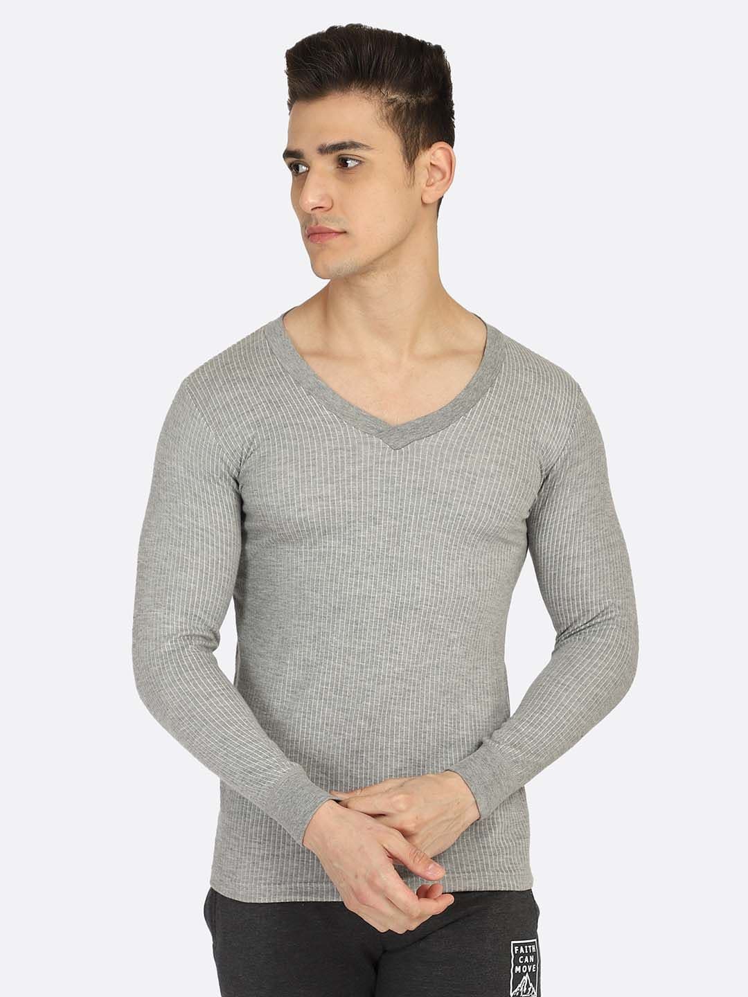 BODYCARE INSIDER Men Grey Solid Thermal Top - view 1