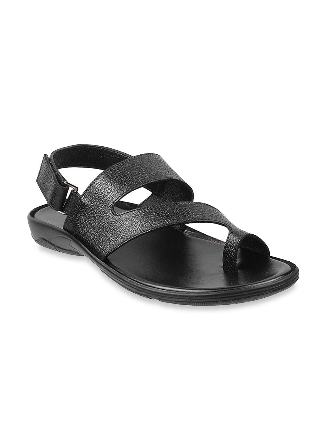 Mochi Men Black Leather Comfort Sandals - view 1