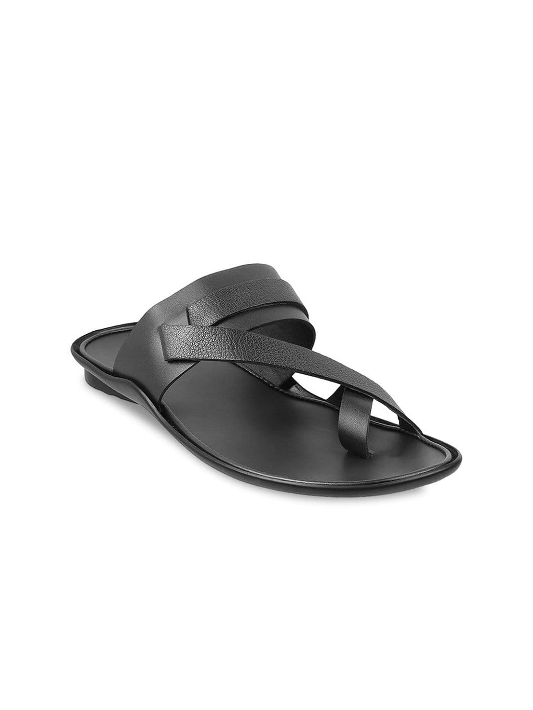 Mochi Men Black Leather Comfort Sandals - view 1