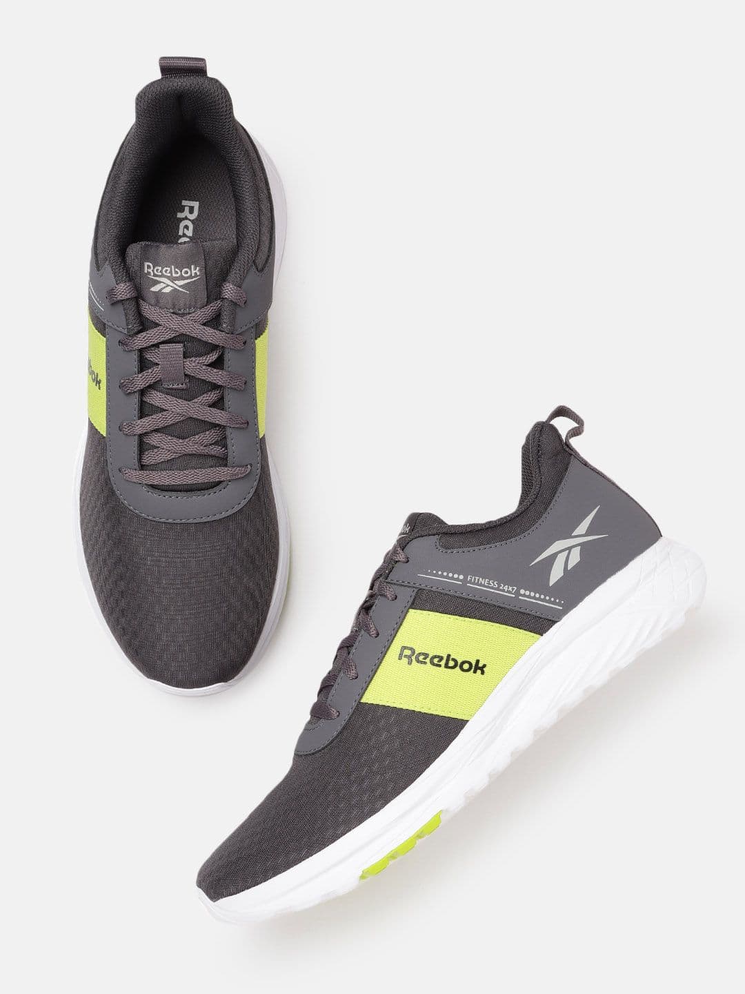 Reebok Men Grey Fitness 24/7 Woven Design Running Shoes - view 1