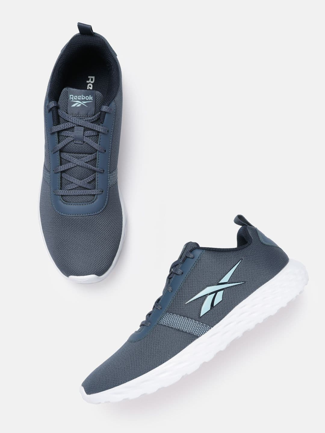 Reebok Men Navy Blue Woven Design Energy Runner 2.0 Shoes - view 1