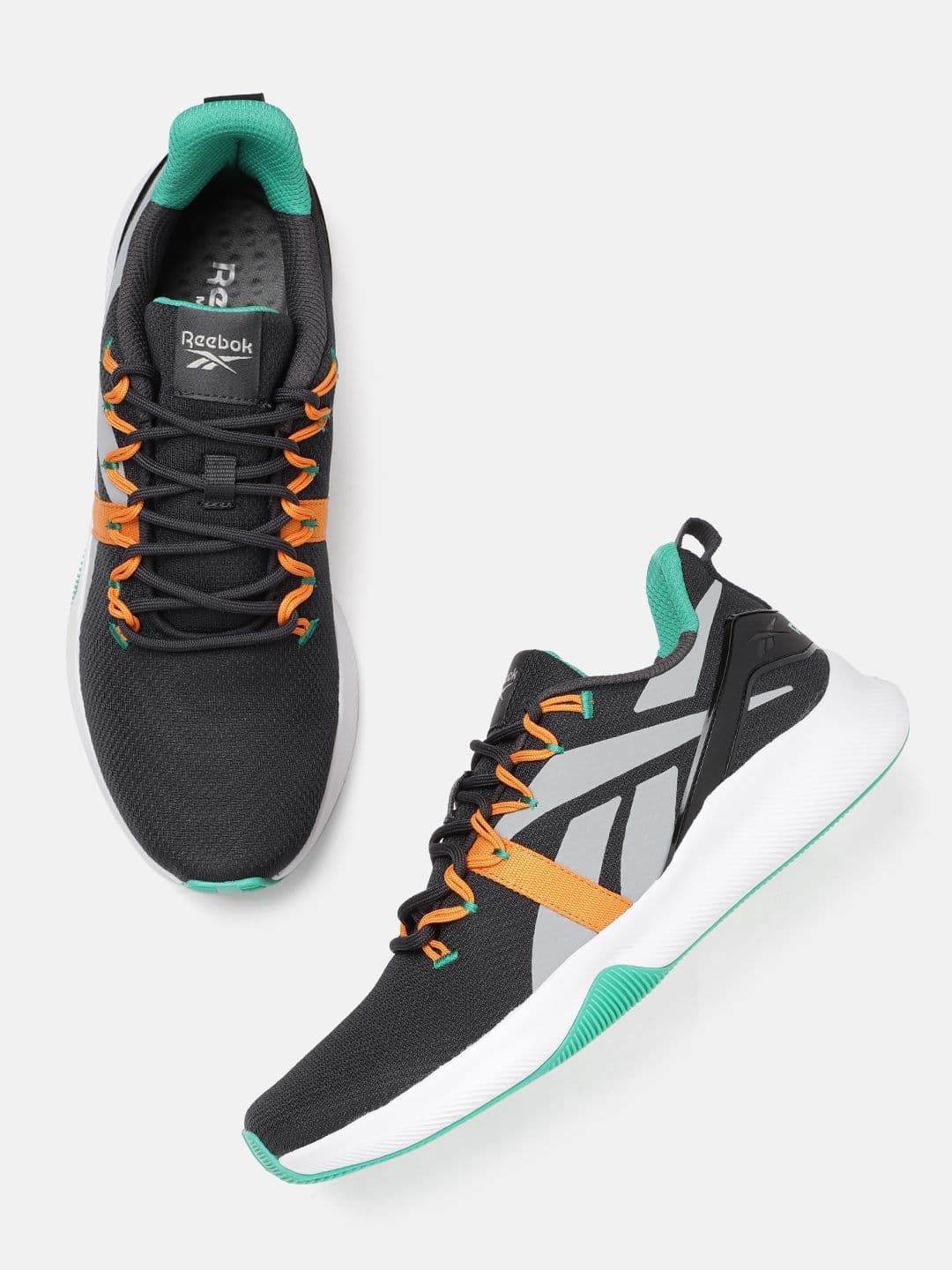 Reebok Men Black & Grey Epsilon Woven Design Running Shoes - view 1