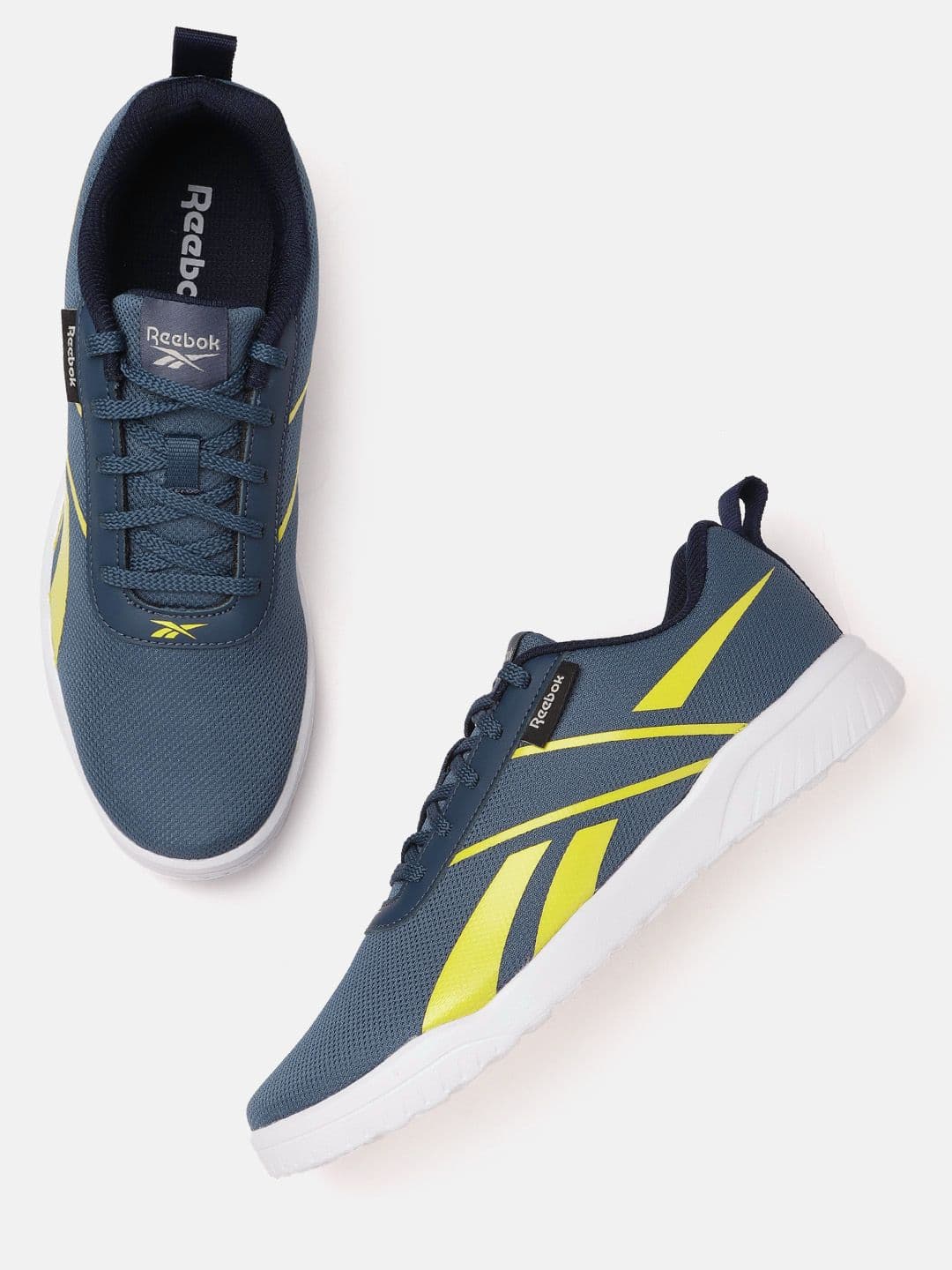 Reebok Men Navy Blue Woven Design Fusion Lux Running Shoes - view 1
